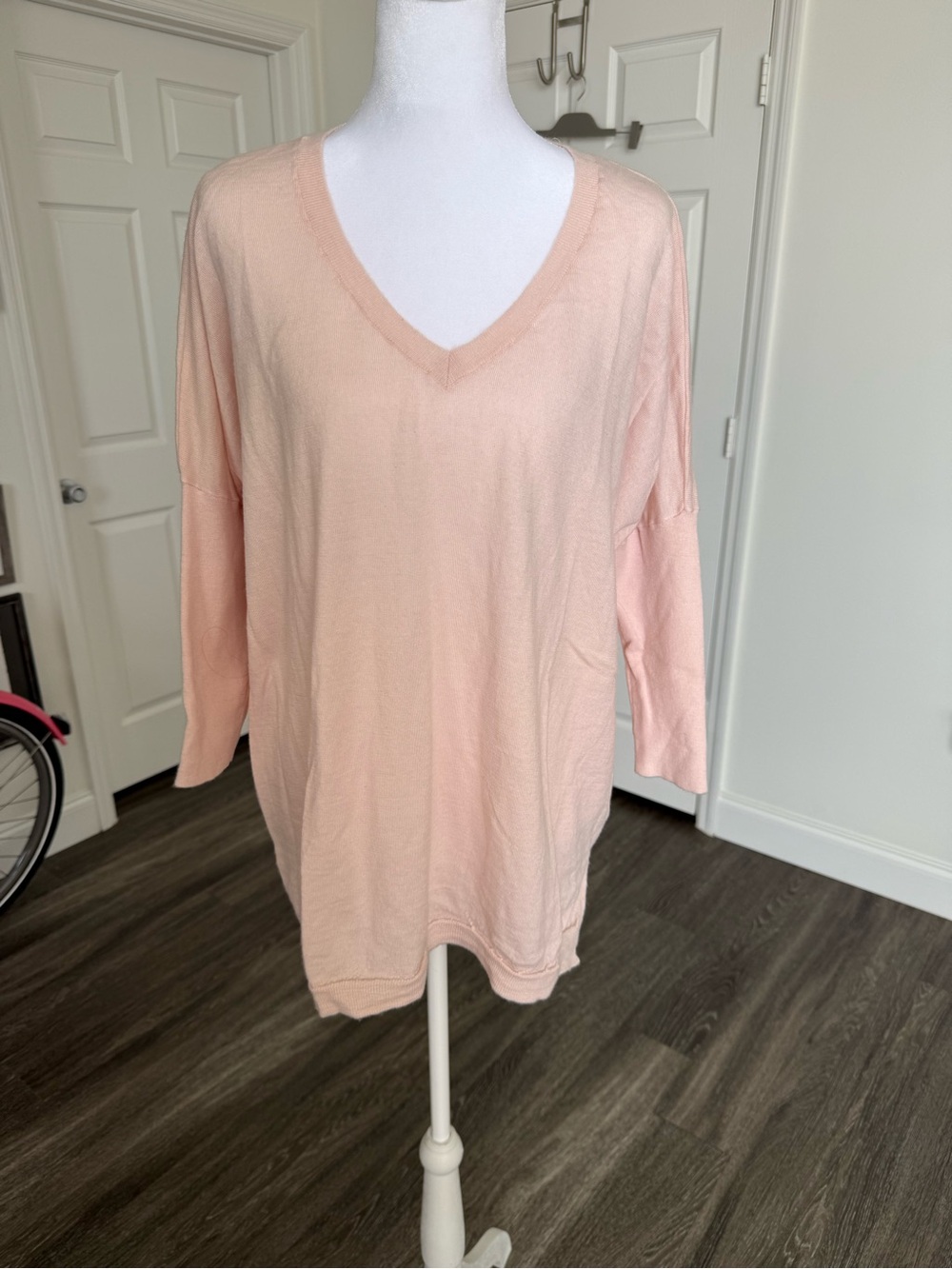 Soft V-Neck Women's Top in Light Pink